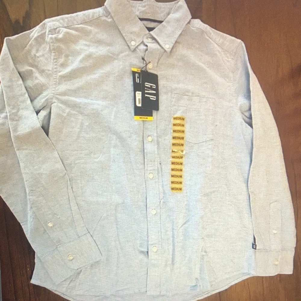 GAP Men's Sky Blue Casual Shirt